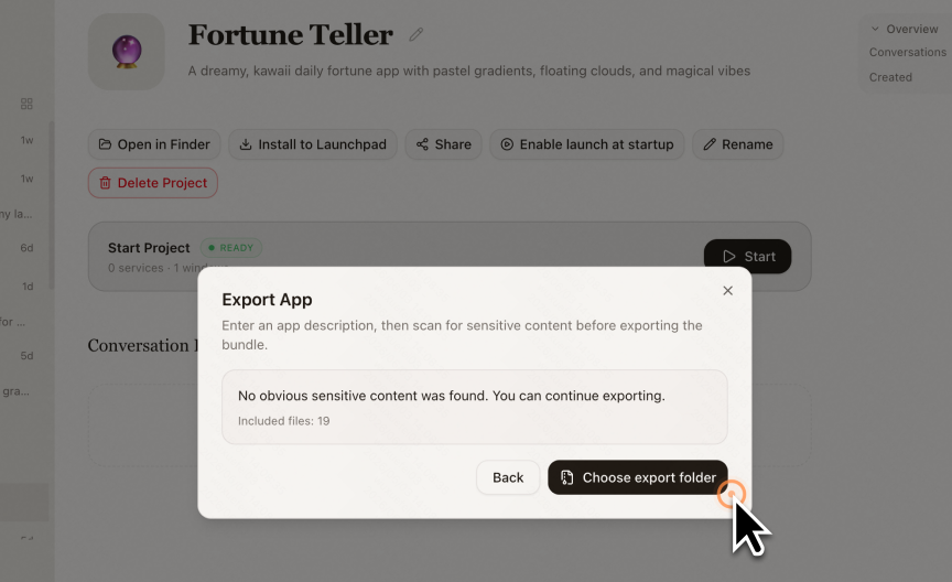 Export Apps as ZIP