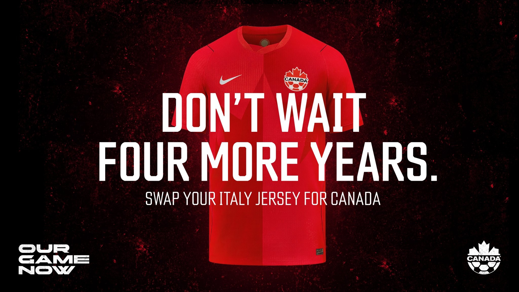 Canada invites Italian fans to exchange national team jerseys for free: "Don't wait another four years"